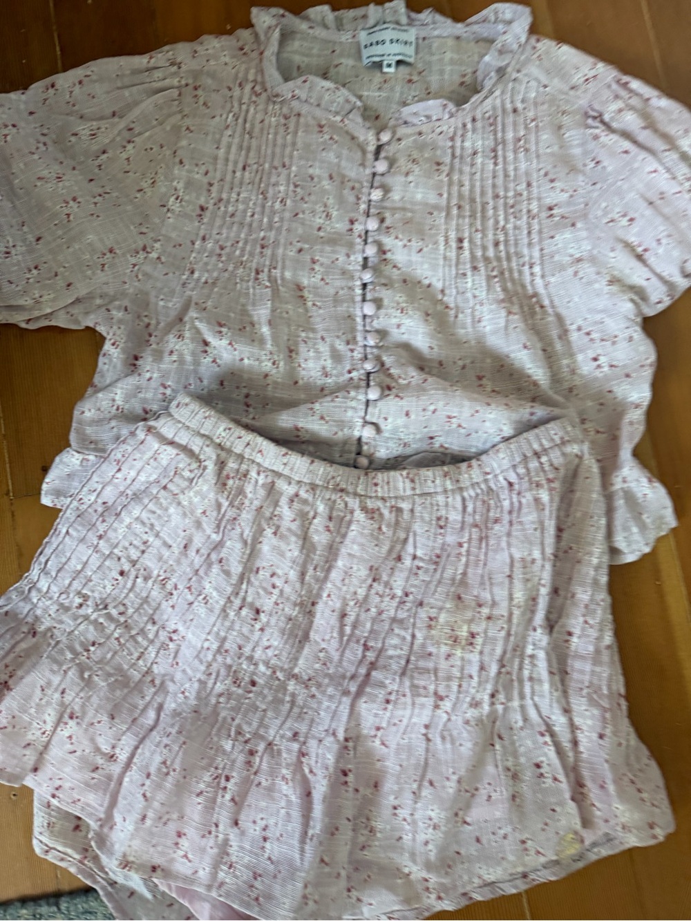 Sabo Skirt Pink Speckled Women's top & Shorts